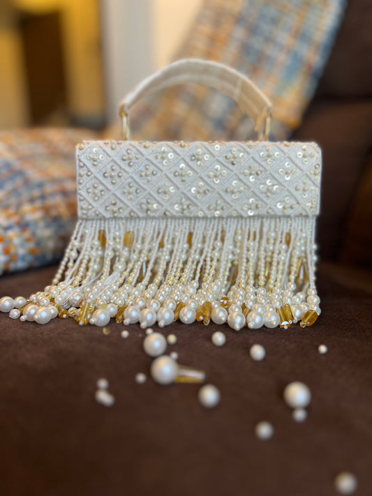 Noori Box Clutch with Gold Accents